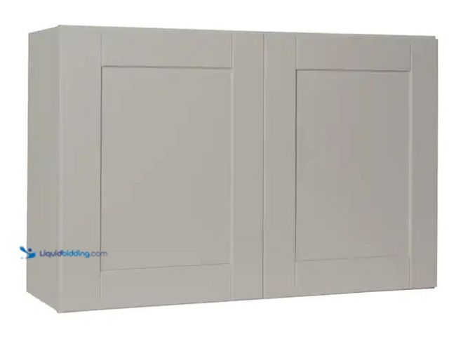 Lot 49-5486710 - Hampton Bay
Shaker 36 in. W x 12 in. D x 24 in. H Assembled Wall Bridge Cabinet in Dove Gray Intern...