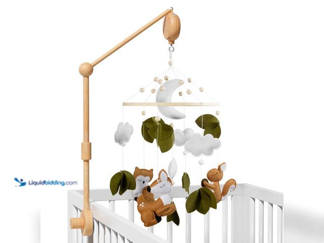 Lot 49-5416280 - FEISIKE Woodland Animals Theme Bassinet Baby Nursery Mobiles with Modes Digital Music Box 3In1 Set-3...