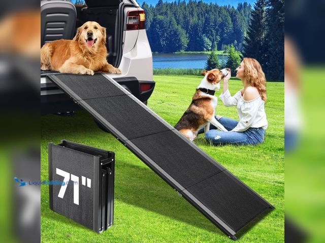 Lot 49-5463374 - Dog Ramp for Car, 71''x 17'' Extra Long Folding Dog Ramps, Pet Ramp for Large Dogs with Non-Slip Rug...