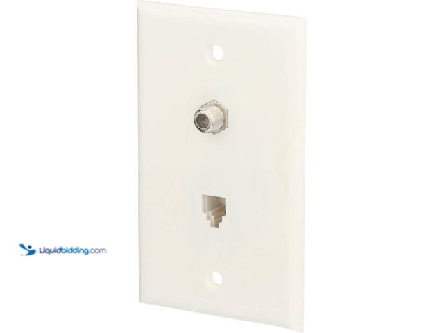Lot 49-5435308 - Zenith Coaxial Cable/Phone Wall Jack, White (3packs of 4) (12 total) Unused