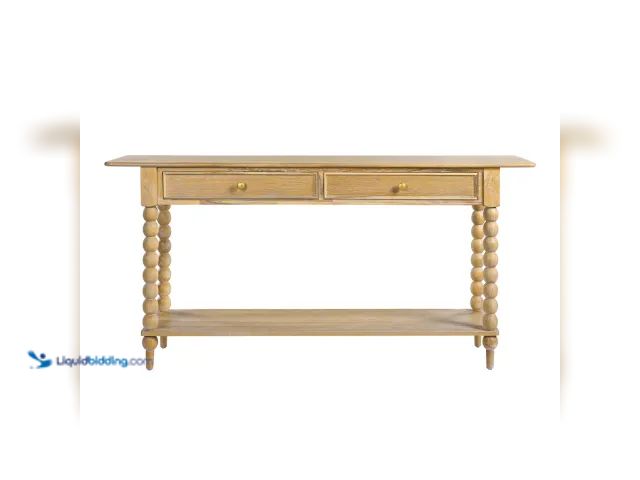 Lot 49-1630957 - Entryway Console Table with 2 Drawers & Shelf, Acacia Wood Sofa Table, Natural Finish, Model #100744...