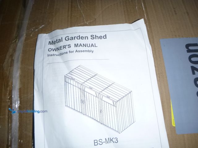 Lot 49-3465235 - Outdoor Garden Shed For Garbage Bins Or Tools Model#BS-MK3, Unused Slight Shipping Damage Some Piece...