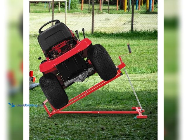 Lot 49-2000254 - Huluwat 800 lbs. Capacity Red Lawn Mower Lift for Riding Tractors, 45° Tilt Adjustable, 38.2 in. Max...