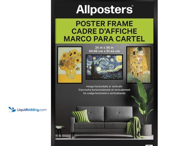 Lot 49-1555706 - Trends International Poster Frame, 24" x 36", Black, Model# B0964BBFM7, Unused.  Ref#BLUEAMA1203