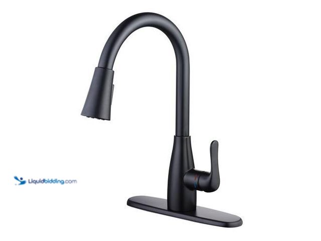 Lot 49-3617669 - Glacier Bay McKenna Single-Handle Pull-Down Sprayer Kitchen Faucet in Matte Black with TurboSpray an...