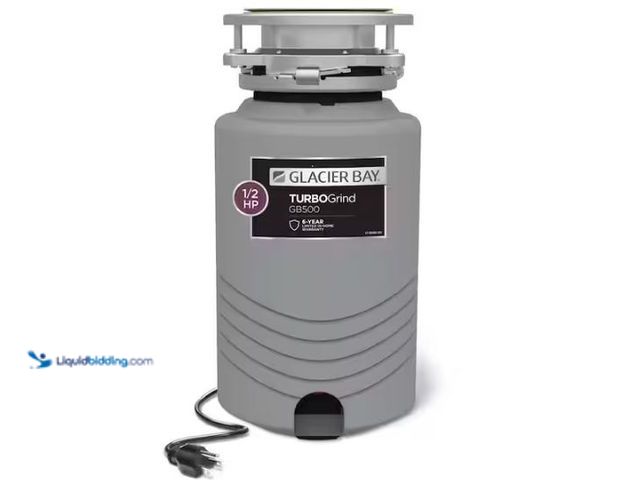 Lot 49-1573905 - Glacier Bay Turbo Grind 1/2 hp. Continuous Feed Garbage Disposal with Power Cord, Model # 10-US-GB50...