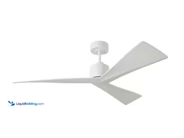 Lot 49-3433450 - Generation Lighting Adler 52 in. Indoor/Outdoor Matte White Ceiling Fan with Sloped White Blades, DC...
