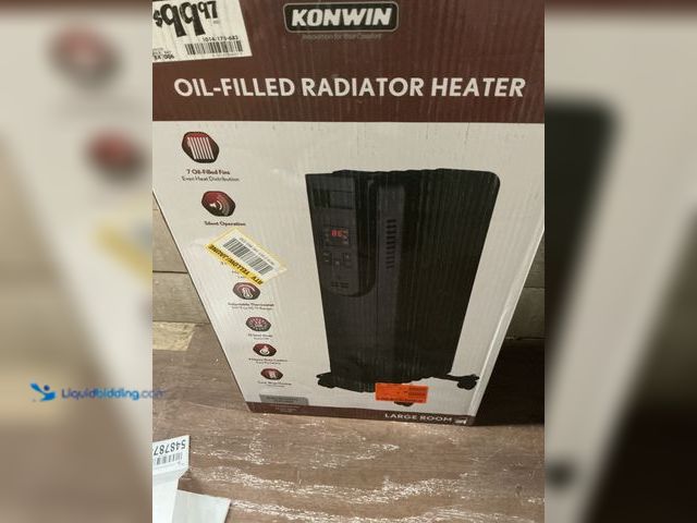 Lot 49-5487874 - KONWIN Oil Filled Radiator Heater (tested works) (powers on) (scuffs and scratches) (attachments inc...