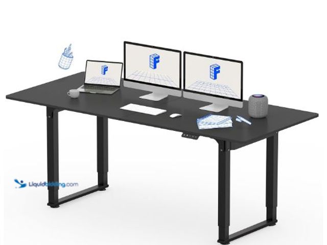 Lot 49-1553970 - FLEXISPOT 4 Leg Standing Desk 71 x 32 Inch Electric Adjustable Height Sit Stand Desk with Splice Boa...