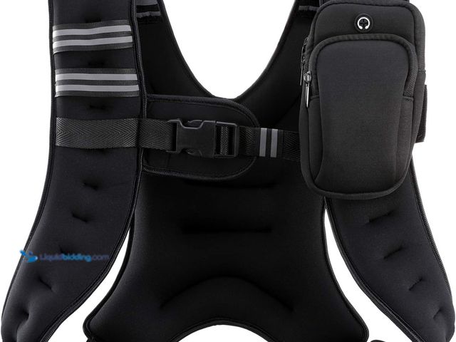 Lot 49-5437445 - ZELUS Weighted Vest, 12lb Weight Vest with Reflective Stripe for Workout, Strength Training, Running...