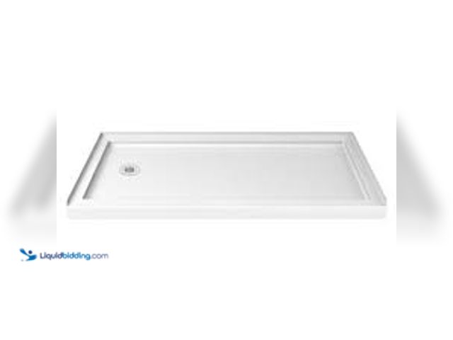 Lot 49-5448236 - DreamLine SlimLine 60 in. x 36 in. Single Threshold Shower Pan Base in White with Left Hand Drain. M...