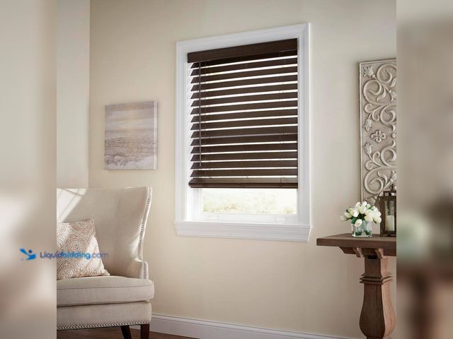 Lot 49-5440104 - Home Decorators Collection
Espresso Cordless Premium Faux Wood Blinds with 2.5 in. Slats - 29 in. W...