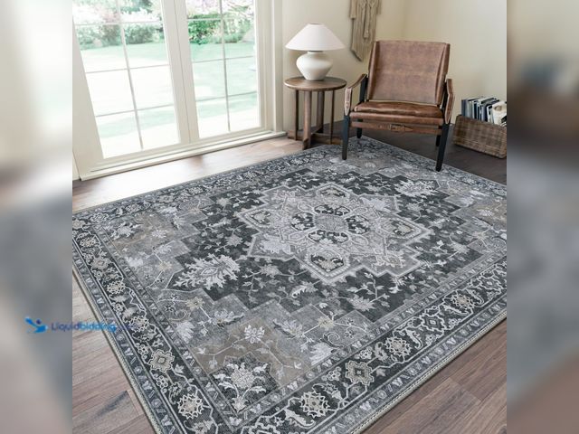 Lot 49-3527673 - GENIMO 6x9 Area Rugs for Living Room, Machine Washable Non Slip Vintage Rugs, Low Pile Lightweight C...