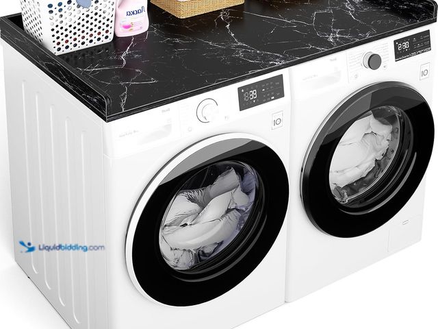 Lot 49-5553663 - Aheaplus Washer and Dryer Countertop, Laundry Room Organization with Non-Slip Pads, Wood Shelf Toppe...