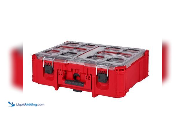 Lot 49-3566047 - Milwaukee
PACKOUT 20 in. Deep Small Parts Organizer with 6 Compartments and Quick Adjust Dividers. ...