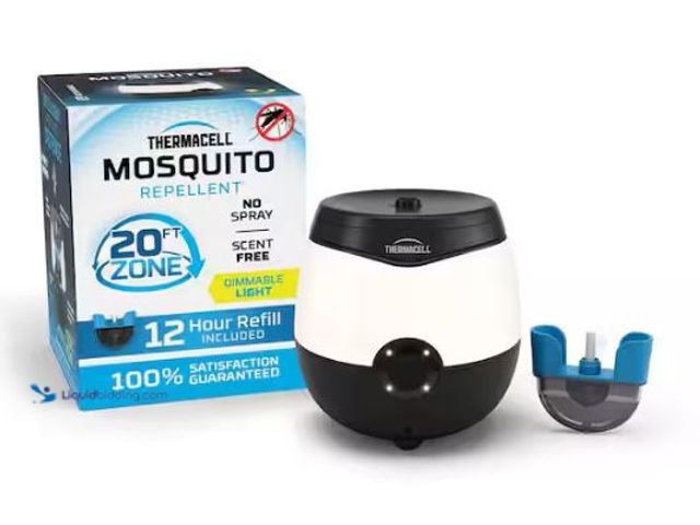 Lot 49-1558405 - Thermacell Rechargeable Outdoor Mosquito Repeller 20 ft. Coverage and Deet Free with LED Lights, Mod...