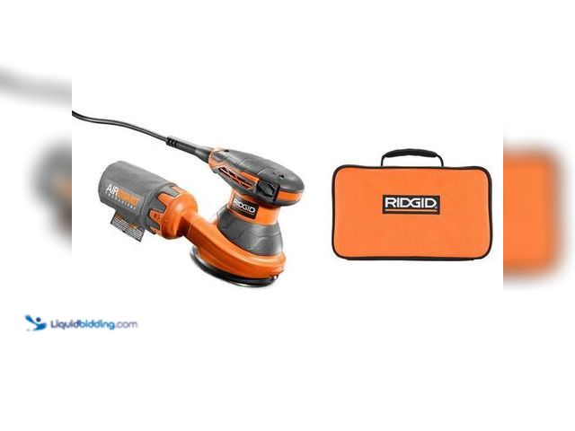Lot 49-3616802 - RIDGID 3 Amp Corded 5 in. Random Orbital Sander with AIRGUARD Technology - slightly used , includes ...