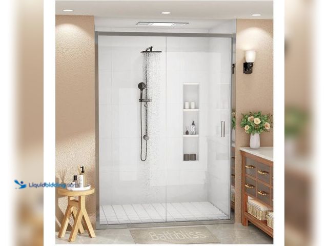 Lot 49-5514047 - Bathbliss Sliding Shower Door (Chrome) Model:SZFG6122-CE5476 Item is unused with hardware