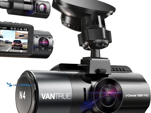 Lot 49-5410292 - VANTRUE N4 3 Channel Dash Cam, 4K+1080P Dual Channel, 1440P+1440P+1080P Front Inside Rear Three Way ...