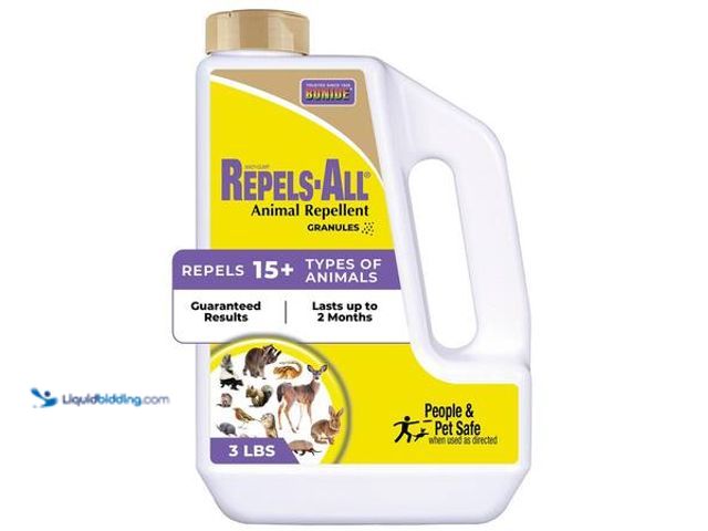 Lot 49-5553464 - QTY 4 - Bonide Repels-All Animal Repellent, 3 lbs. Granules, Squirrels, Deer, Rabbit, Groundhog, Rac...