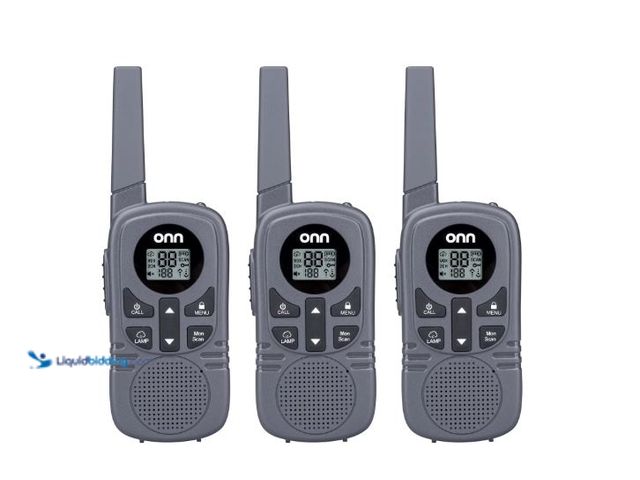 Lot 49-5551992 - onn Two-Way Radios Walkie Talkies with LED Light, 22 FRS Channels, Up to 23 Mile Range, 3 Count, Unu...