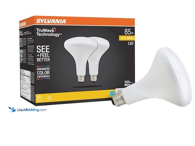 Lot 49-1572183 - Lot of (3) Sylvania TruWave BR40 LED Light Bulb, 85W = 12W, Medium Base, Dimmable, Frosted, 2700K, S...