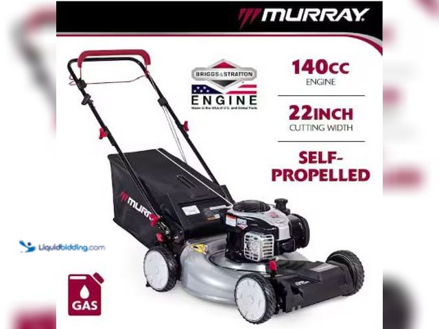 Lot 49-5436157 - Murray 22 in. 140 cc Briggs & Stratton Walk Behind Gas Self-Propelled Lawn Mower with Front Wheel Dr...