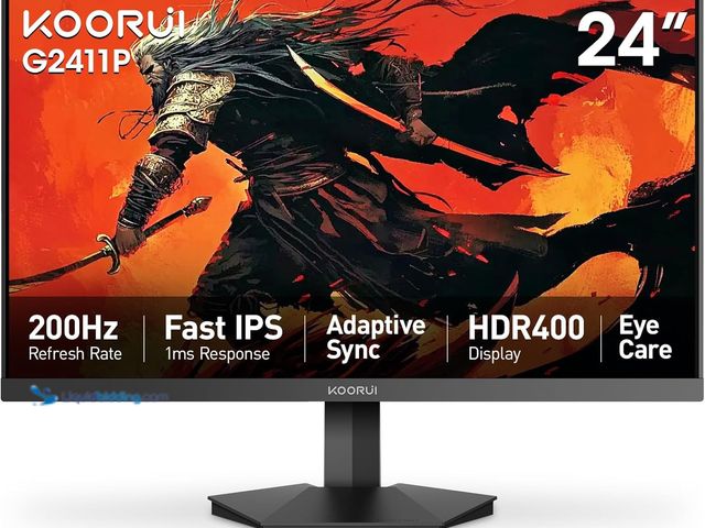 Lot 49-5435602 - KOORUI Gaming Monitor, 24" Fast IPS Computer Monitor, 200Hz FHD HDR400 Display, 1ms PC Screen, 90% D...