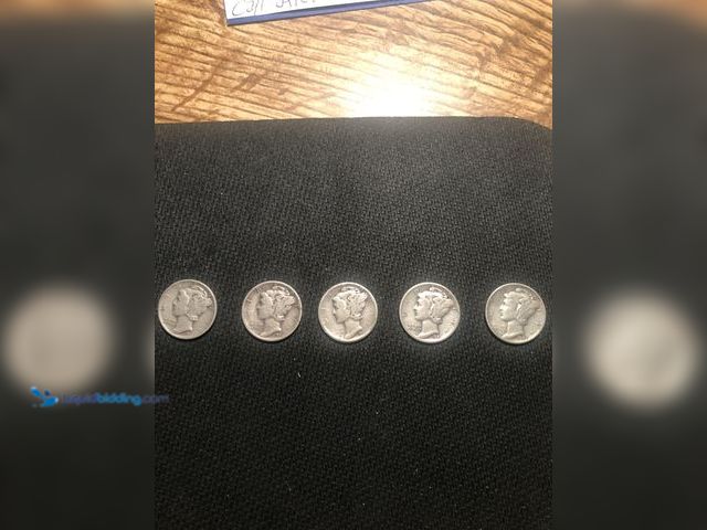 Lot 49-397068 - 5-  us silver mercury dimes
