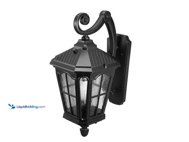 Lot 49-1622557 - KODA Bentham 1-Light 19" Tall Matte Black Hardwired Dusk-to-Dawn Outdoor Wall Light, Unused, Factory...