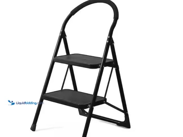 Lot 49-3614736 - Reach Height 1.7 ft. Folding Light-Weight 2-Step Ladder, 330 lbs. Load Capacity with Extra Wide Anti...