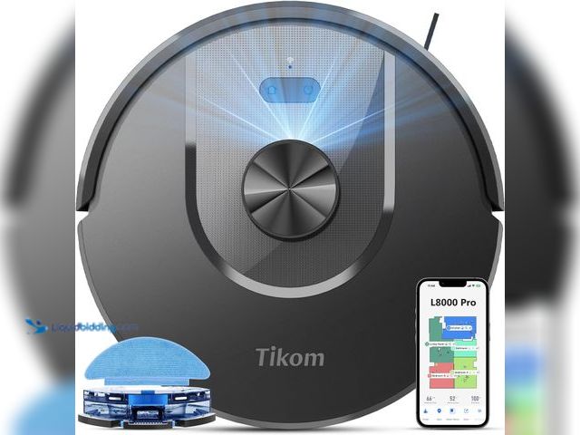 Lot 49-5408519 - Tikom Robot Vacuum and Mop Combo, 5000Pa Suction, Smart Mapping, 45dB Robotic Vacuum Cleaner for Car...
