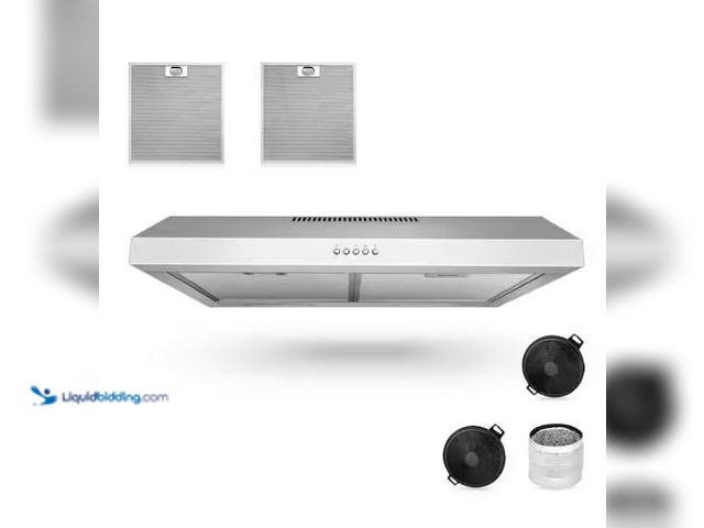 Lot 49-1577356 - Tylza 29.5 in. 600 CFM Convertible Under Cabinet Range Hood in Stainless Steel with 2 Charcoal Filte...