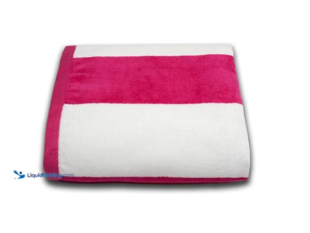 Lot 49-1622680 - Espalma Tropical Cabana Fuchsia Stripe Cotton Single Beach Towel, Model # 831355, Unused  Ref#SR0708
