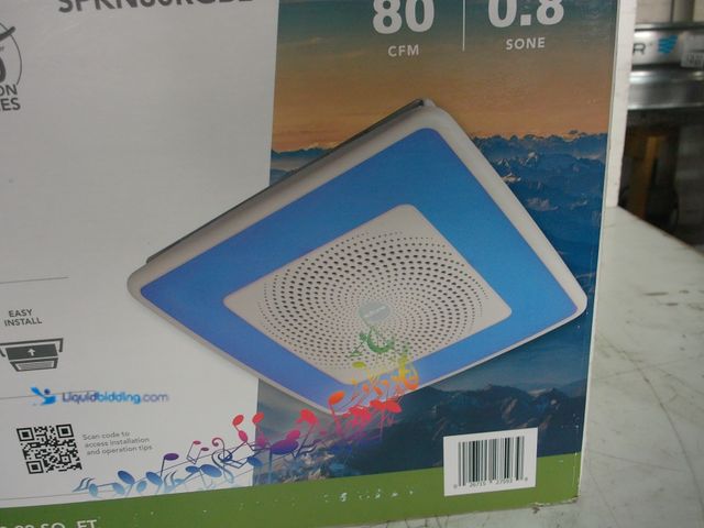 Lot 49-1629178 - Broan-NuTone Sensonic 80 CFM Ceiling Bathroom Exhaust Fan with Multi-Color LED and Bluetooth Speaker...