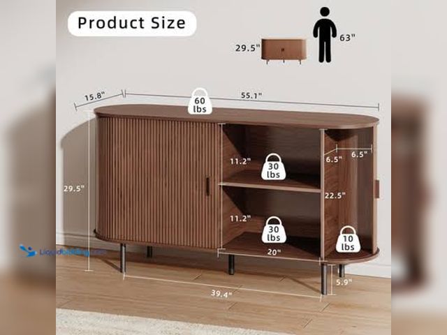 Lot 49-3564239 - Walnut Buffet Stand Unused