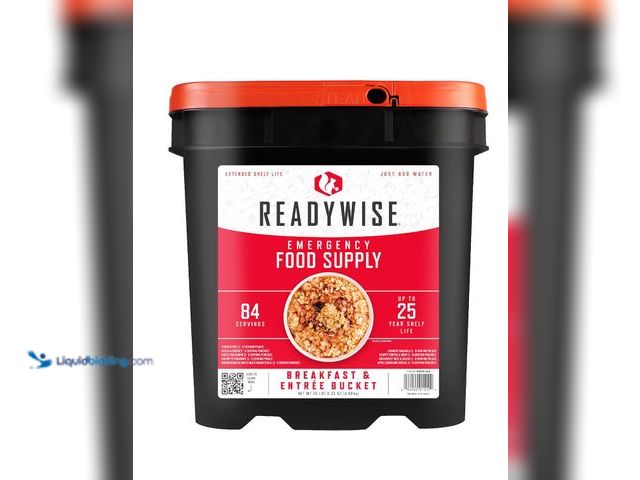 Lot 49-5475639 - ReadyWise Emergency Food Supply - 84 Servings Breakfast & Entrée Bucket, Protein Meals, Dehydrated &...