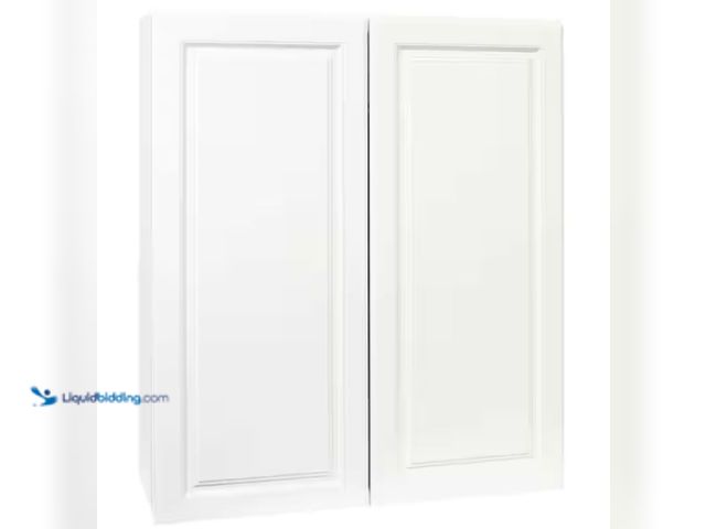 Lot 49-1623700 - Hampton Bay Hampton 36 in. W x 12 in. D x 42 in. H Assembled Wall Kitchen Cabinet in Satin White, Mo...