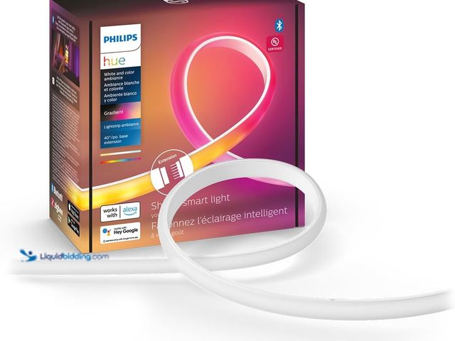 Lot 49-5417771 - Philips Hue Indoor 3-Foot Smart LED Light Strip Extension - Flowing Multicolor Effect - Requires Bas...
