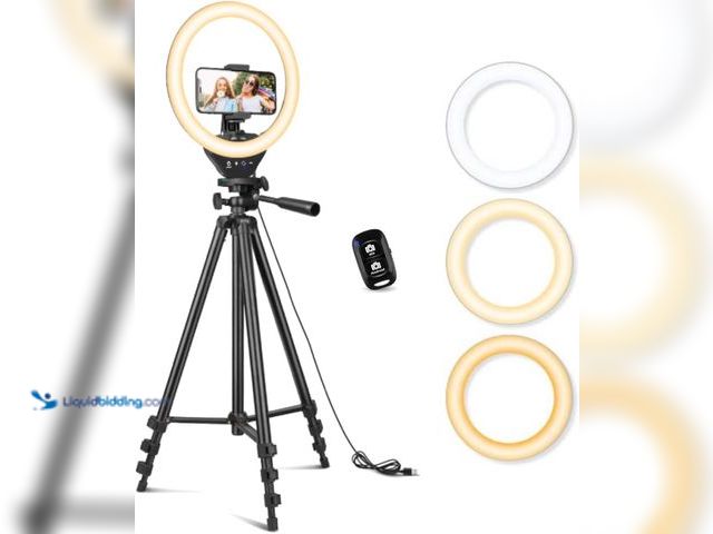 Lot 49-5435254 - Sensyne 10'' Ring Light with 50'' Extendable Tripod Stand, LED Circle Lights with Phone Holder for L...