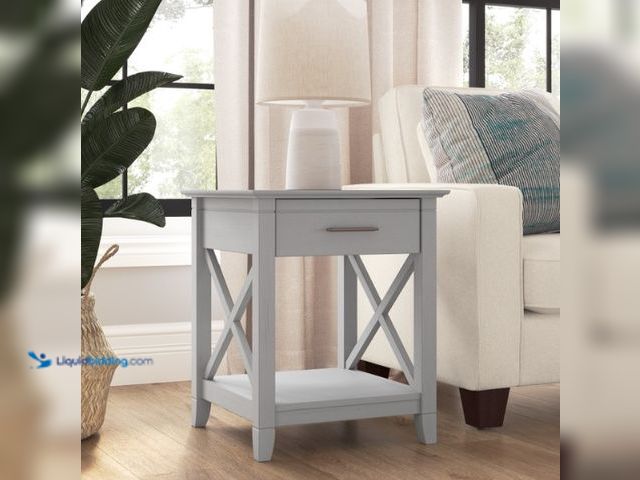 LiquidBidding - Lot 49-5473822 - Key West End Table with Storage, grey ...