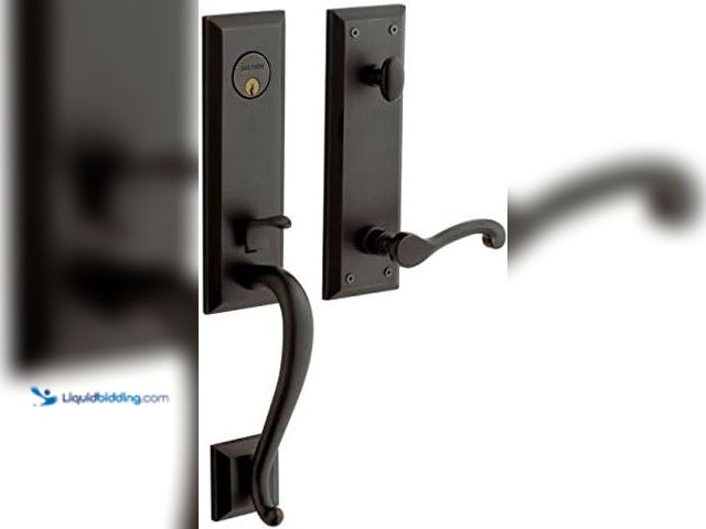 Lot 49-5454284 - Baldwin 85355.LENT Left Handed Stonegate Single Cylinder Handleset with Classic, Oil Rubbed Bronze. ...