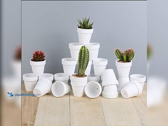 Lot 49-3513537 - 24pcs Small Mini Clay Pots, 2.5'' Terracotta Pot Clay Ceramic Pottery Planter, Cactus Flower Terra C...