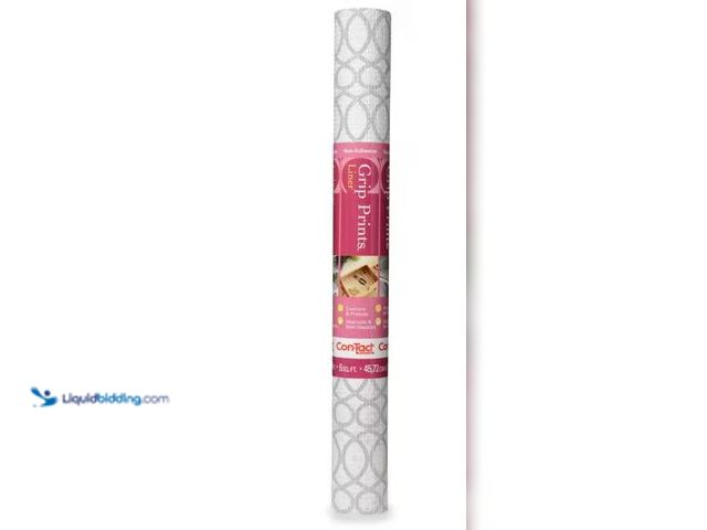 Lot 49-1515718 - Con-Tact Grip Prints 18 in. x 4 ft. Moderna Gray Non-Adhesive Vinyl Top Grip Drawer and Shelf Liner ...