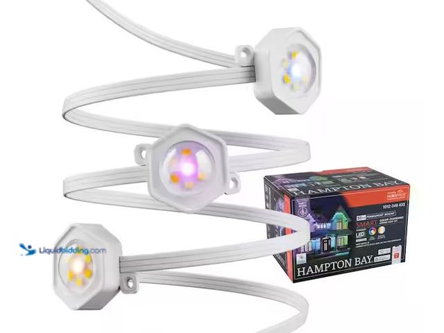 Lot 49-1576606 - Hampton Bay 30 LED 50 ft. Plug-in Mini Integrated LED Novelty Permanent Outdoor String Light Starter...