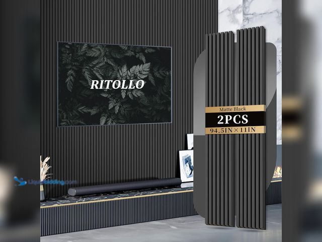 Lot 49-3531838 - RITOLLO Wood Slat Panels for Wall 2-Piece 94.5"×11" Acoustic Panels for Interior Wall Decor 3D Flute...