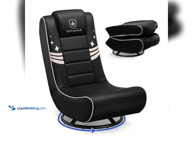 Lot 49-5552514 - GTPlayer - Floor Gaming Chair Foldable Swivel Floor Chairs 360° Multipurpose， - Gold. Model: BBY-SC-...