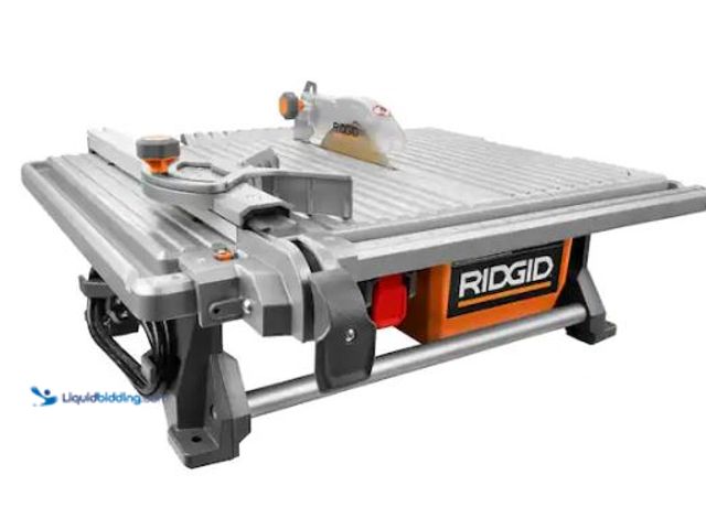 Lot 49-1514873 - RIDGID 6.5-Amp 7 in. Blade Corded Table Top Wet Tile Saw Model # R4021, Unused  Ref#HD0725