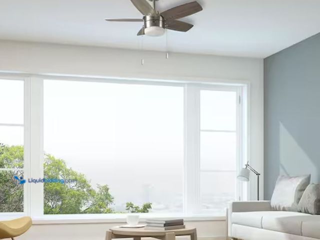Lot 49-1631361 - Hampton Bay Waterly 32 in. Indoor Ceiling Fan with Integrated LED in Brushed Nickel, Model # 63086-B...