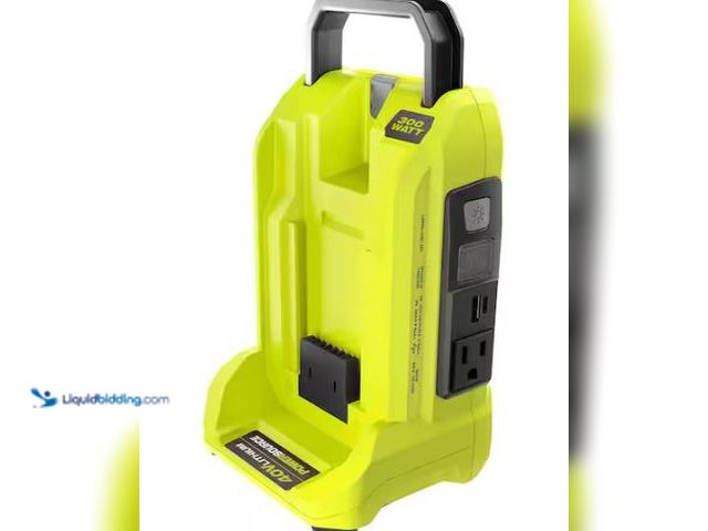 Lot 49-1514962 - RYOBI 40V 300-Watt Portable Battery Inverter Power Source (Tool Only) Model # RYi300BG, Slightly Use...